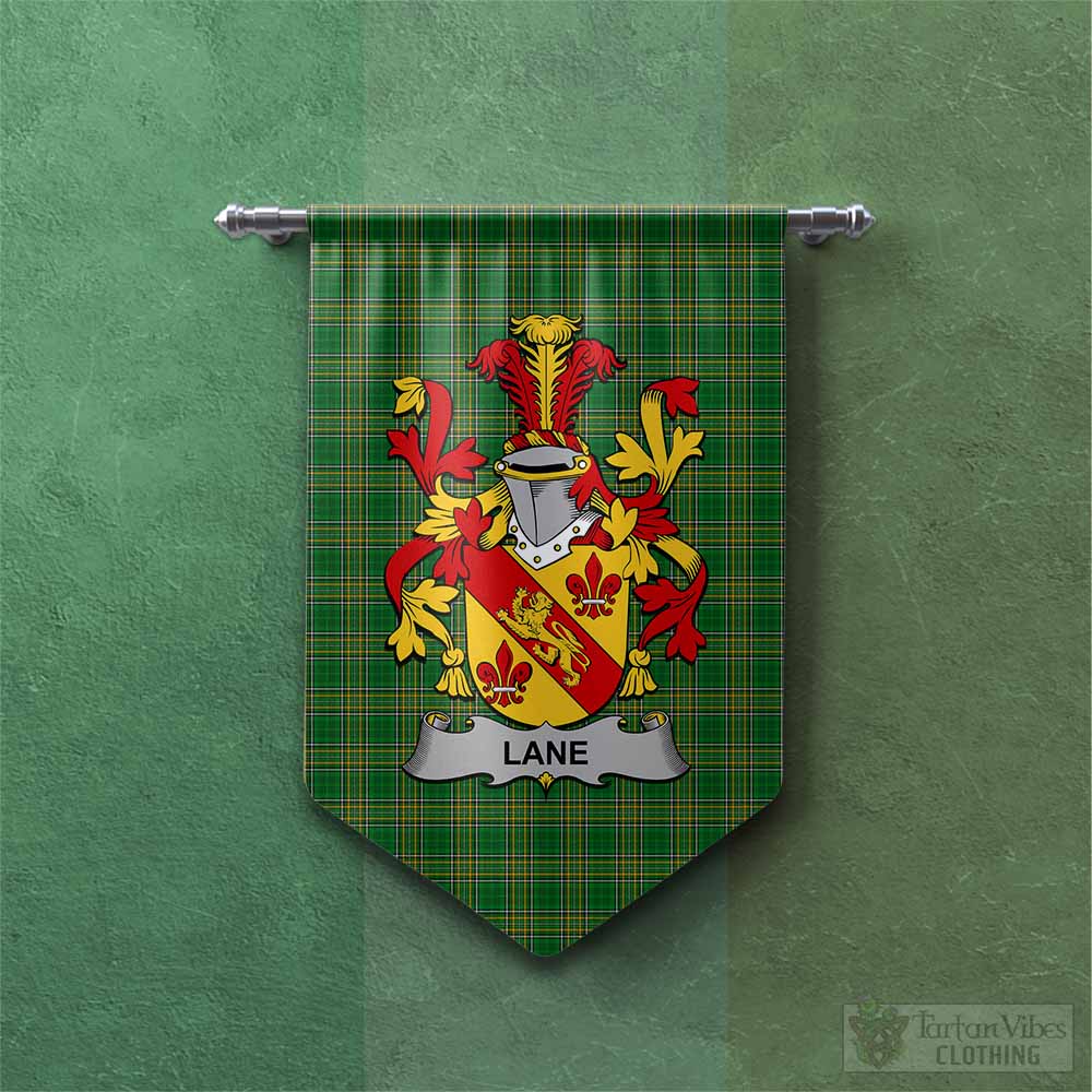 Tartan Vibes Clothing Lane Irish Clan Tartan Gonfalon, Tartan Banner with Coat of Arms