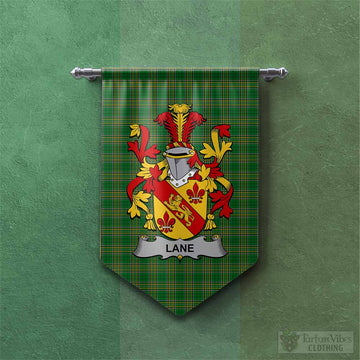 Tartan Vibes Clothing Lane Irish Clan Tartan Gonfalon, Tartan Banner with Coat of Arms
