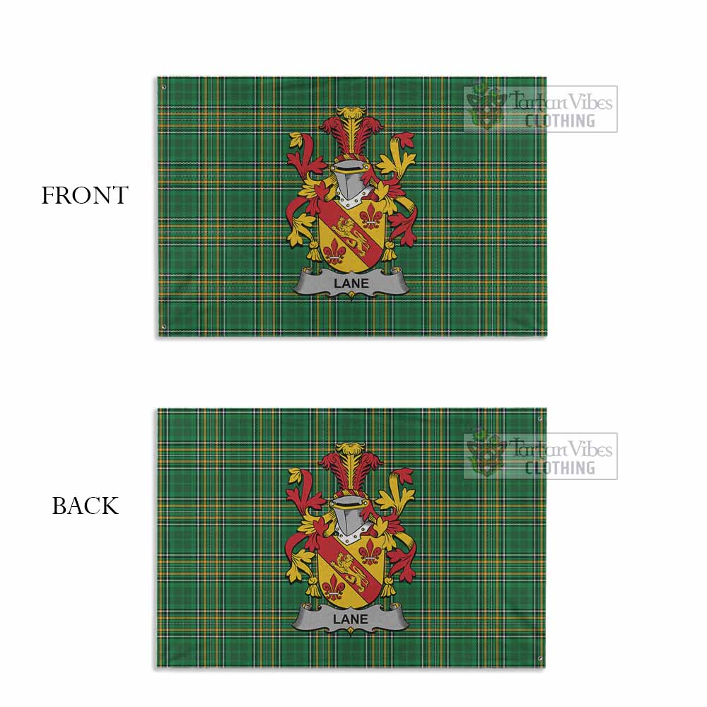 Tartan Vibes Clothing Lane Irish Clan Tartan House Flag with Coat of Arms