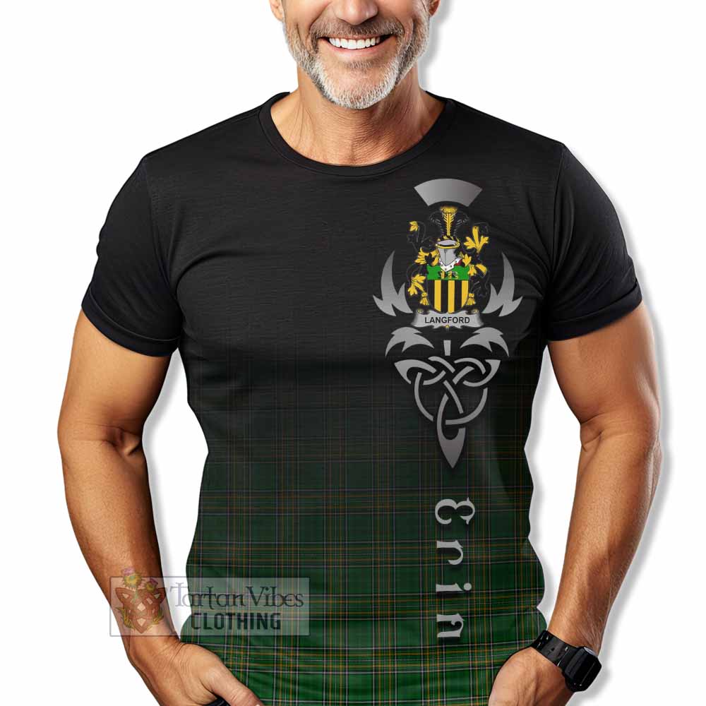 Langford Irish Clan T-Shirt with Coat of Arms Erin Go Bragh Celtic Inspired - Tartan Vibes Clothing