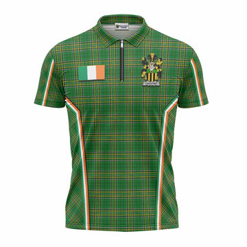 Langford Irish Clan Coat of Arm Tartan Zipper Polo Shirt Flag Style