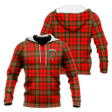 Langlands Tartan Knitted Hoodie with Family Crest