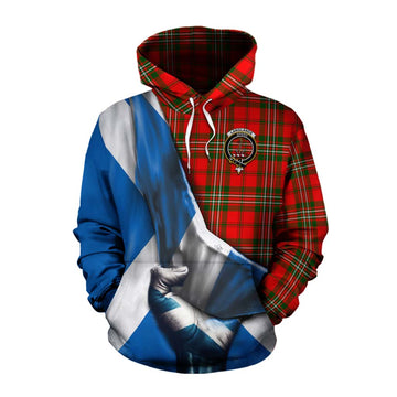 Tartan Vibes Clothing Langlands Tartan Cotton Hoodie with Family Crest Scotland Patriotic Style