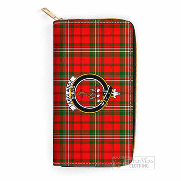 Tartan Vibes Clothing Langlands Tartan Women's Leather Wallet with Family Crest