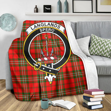 Langlands Tartan Blanket with Family Crest
