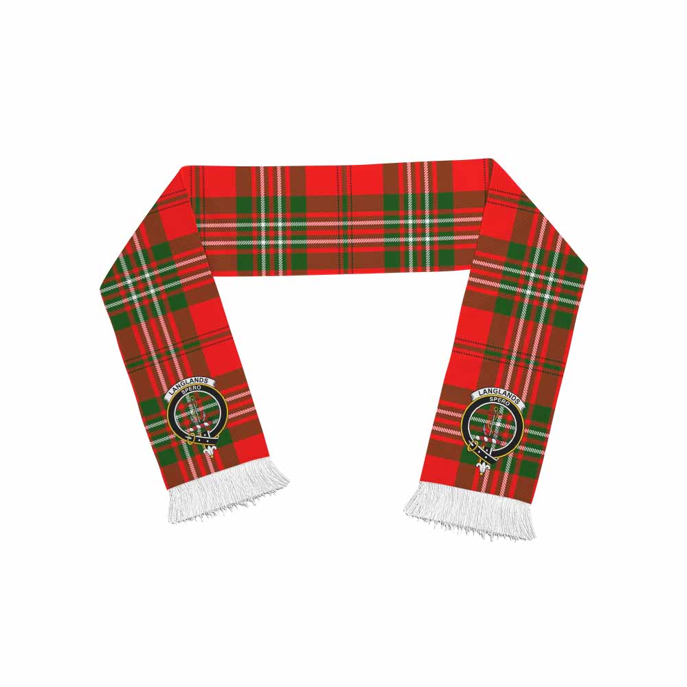 Tartan Vibes Clothing Langlands Tartan Ruffneck Scarf with Family Crest