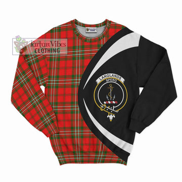 Langlands Tartan Sweatshirt with Family Crest Circle Style Unisex - Tartan Vibes Clothing