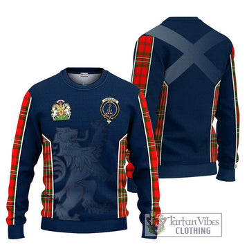 Langlands Tartan Knitted Sweater with Family Crest and Lion Rampant Vibes Sport Style Unisex - Tartan Vibes Clothing