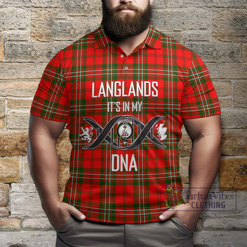 Langlands Tartan Polo Shirt with Family Crest DNA In Me Style