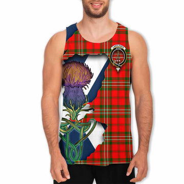 Langlands Tartan Family Crest Men's Tank Top Scottish Thistle Celtic Inspired