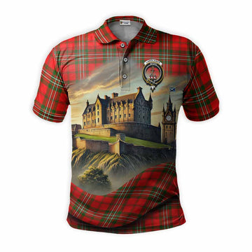 Langlands Tartan Family Crest Polo Shirt with Scottish Ancient Castle Style