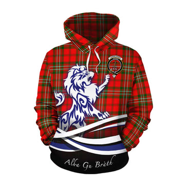 Tartan Vibes Clothing Langlands Tartan Cotton Hoodie with Alba Gu Brath Regal Lion Emblem