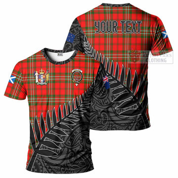 Tartan Vibes Clothing Langlands Crest Tartan T-Shirt with New Zealand Silver Fern Half Style