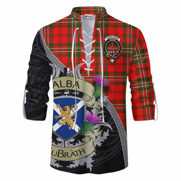Tartan Vibes Clothing Langlands Tartan Family Crest Ghillie Kilt Shirt Lion Rampant Royal Thistle Shield Celtic Inspired