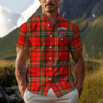 Langlands Tartan Cotton Hawaiian Shirt with Family Crest Adult - Tartan Vibes Clothing