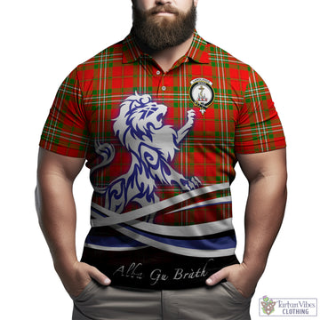 Langlands Tartan Polo Shirt with Alba Gu Brath Regal Lion Emblem