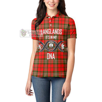 Langlands Tartan Women's Polo Shirt with Family Crest DNA In Me Style