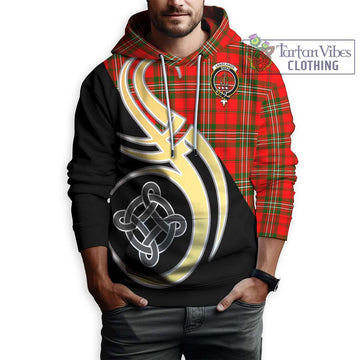 Langlands Tartan Hoodie with Family Crest and Celtic Symbol Style Zip Hoodie - Tartan Vibes Clothing