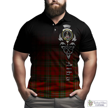 Langlands Tartan Polo Shirt Featuring Alba Gu Brath Family Crest Celtic Inspired