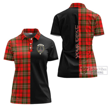 Langlands Tartan Women's Polo Shirt with Family Crest and Half Of Me Style