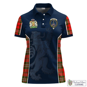 Langlands Tartan Women's Polo Shirt with Family Crest and Lion Rampant Vibes Sport Style