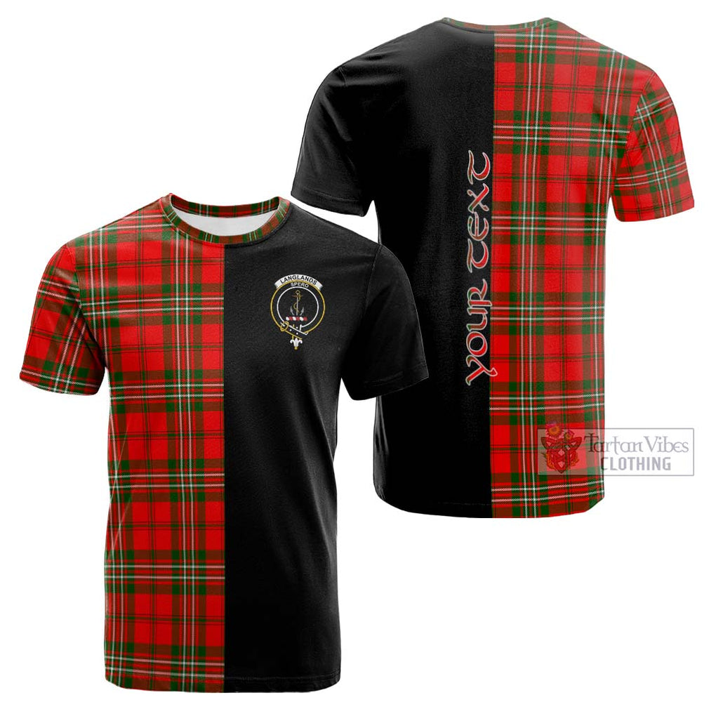 Tartan Vibes Clothing Langlands Tartan Cotton T-shirt with Family Crest and Half Of Me Style