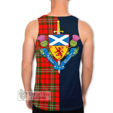 Tartan Vibes Clothing Langlands Tartan Men's Tank Top with Scottish Lion Royal Arm Half Style