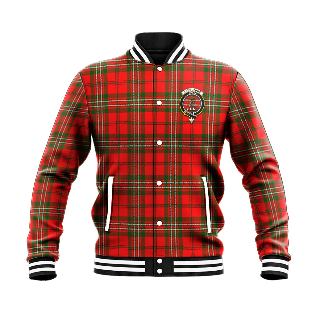 Langlands Tartan Baseball Jacket with Family Crest - Tartan Vibes Clothing