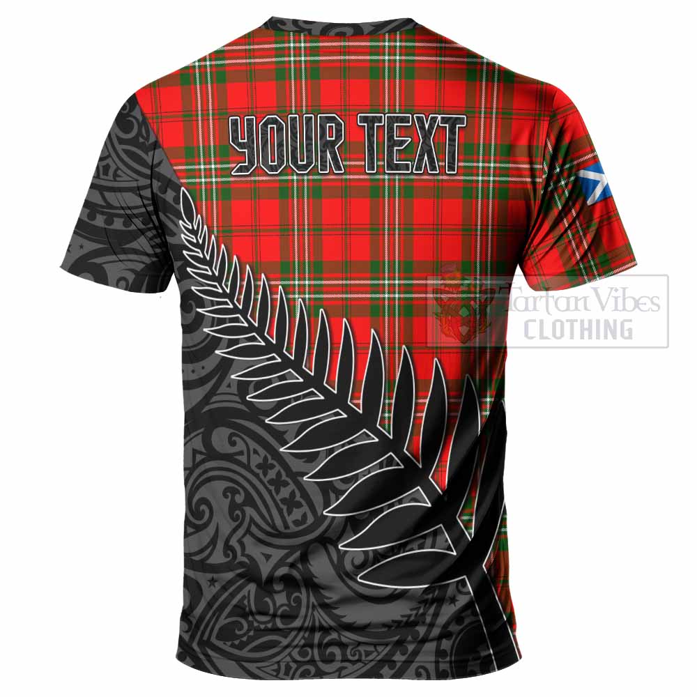 Tartan Vibes Clothing Langlands Crest Tartan T-Shirt with New Zealand Silver Fern Half Style