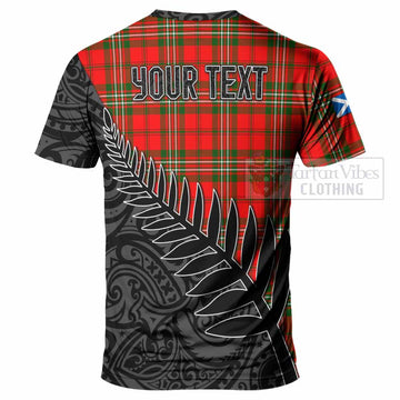Tartan Vibes Clothing Langlands Crest Tartan T-Shirt with New Zealand Silver Fern Half Style