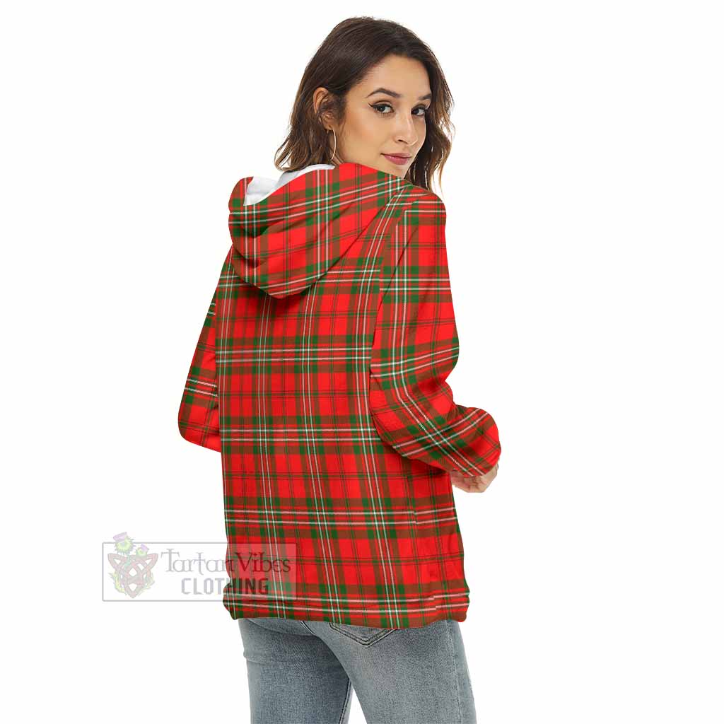 Tartan Vibes Clothing Langlands Tartan Women's Borg  Half Zip Fleece Hoodie