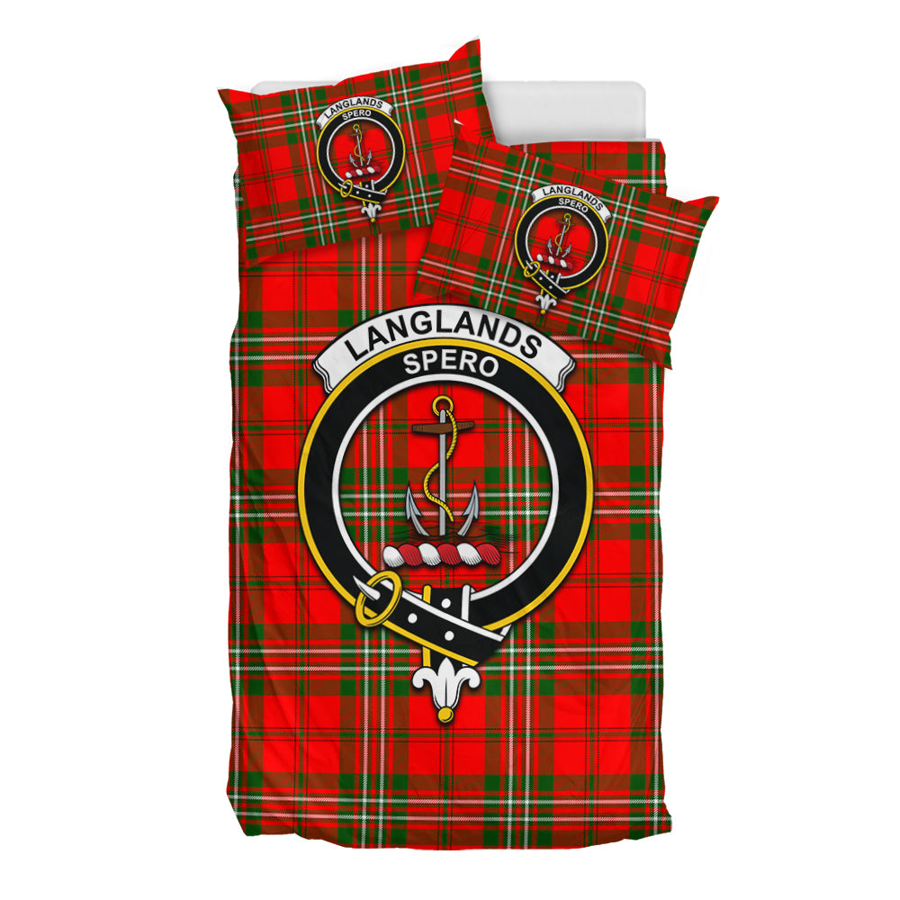 Langlands Tartan Bedding Set with Family Crest - Tartan Vibes Clothing