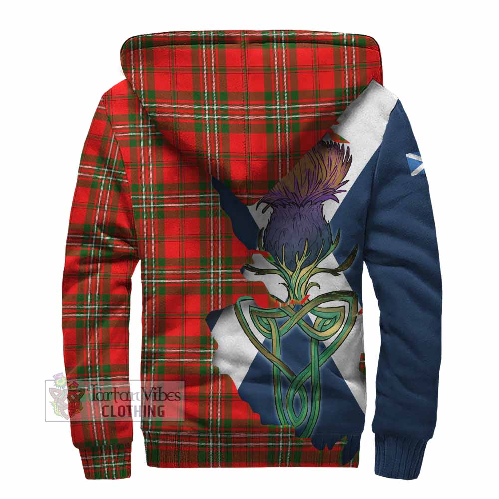 Tartan Vibes Clothing Langlands Tartan Family Crest Sherpa Hoodie Scottish Thistle Celtic Inspired