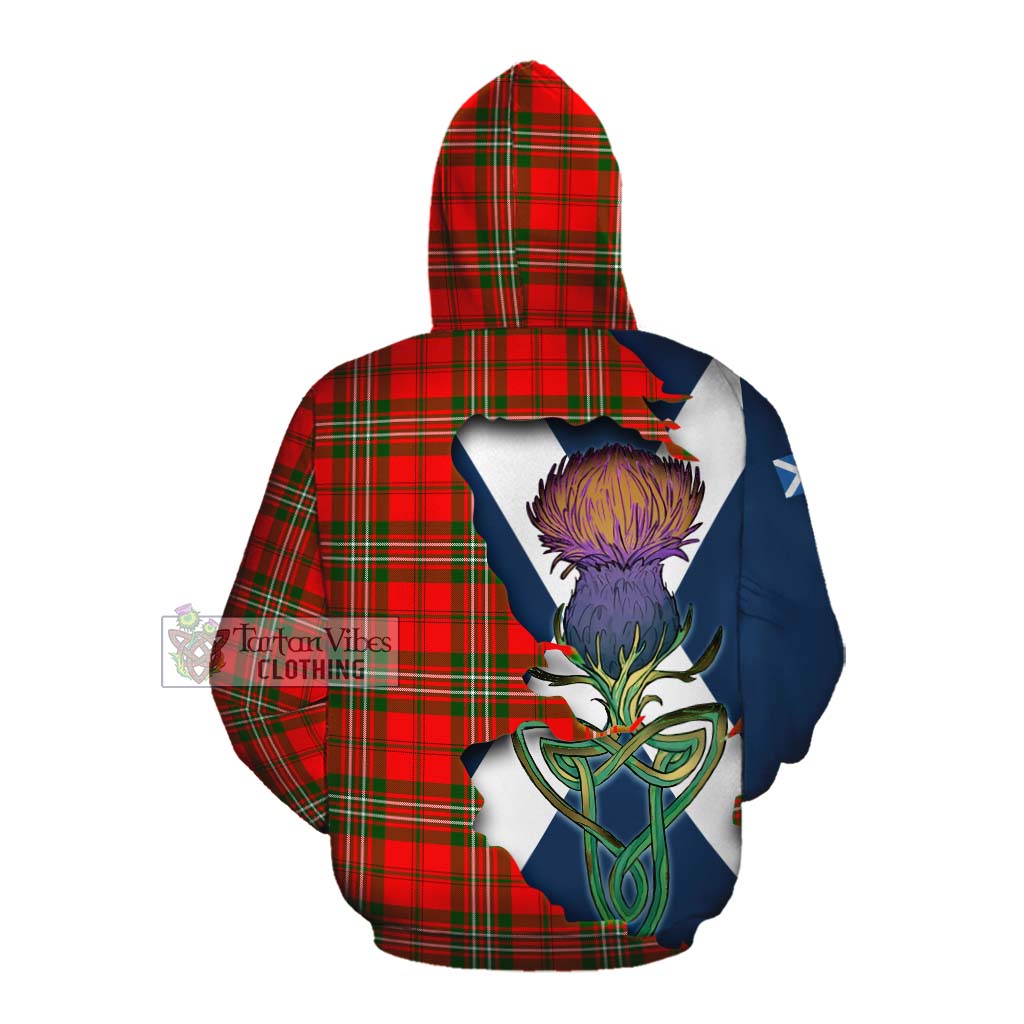Tartan Vibes Clothing Langlands Tartan Family Crest Cotton Hoodie Scottish Thistle Celtic Inspired