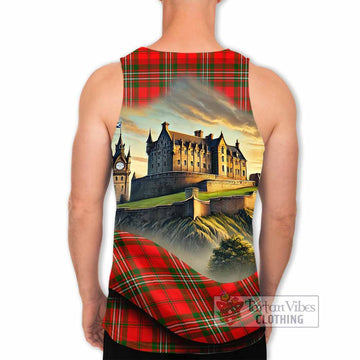 Langlands Tartan Family Crest Men's Tank Top with Scottish Ancient Castle Style