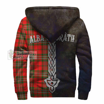 Langlands Tartan Family Crest Sherpa Hoodie Alba Gu Brath Be Brave Lion Ancient Style
