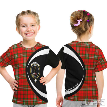 Langlands Tartan Kid T-Shirt with Family Crest Circle Style - Tartan Vibes Clothing