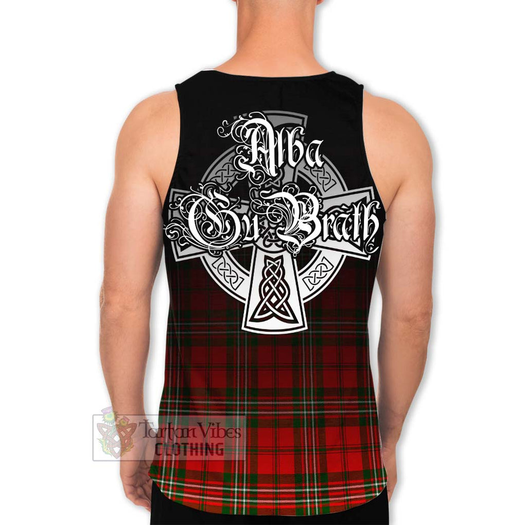 Tartan Vibes Clothing Langlands Tartan Men's Tank Top Featuring Alba Gu Brath Family Crest Celtic Inspired