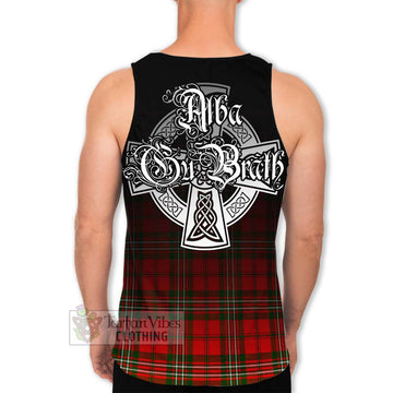 Tartan Vibes Clothing Langlands Tartan Men's Tank Top Featuring Alba Gu Brath Family Crest Celtic Inspired