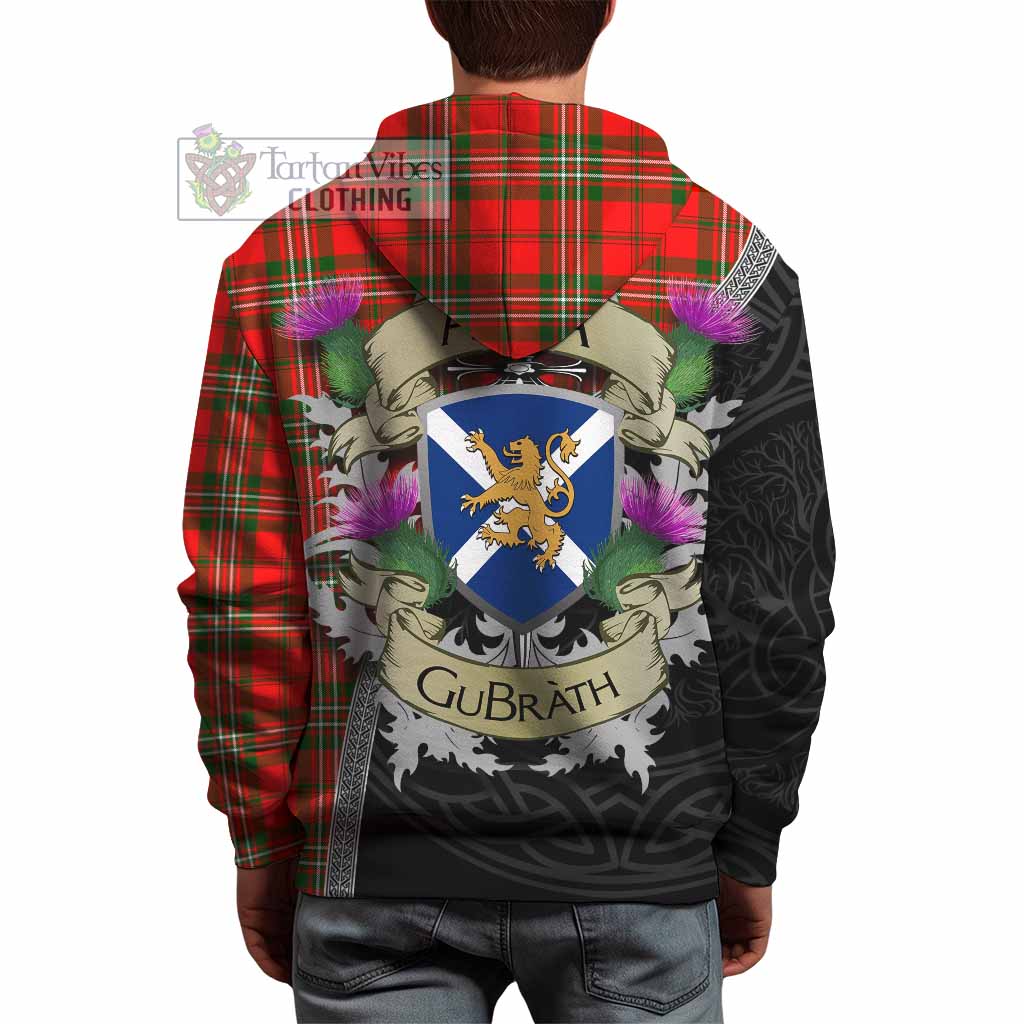 Tartan Vibes Clothing Langlands Tartan Family Crest Hoodie Lion Rampant Royal Thistle Shield Celtic Inspired