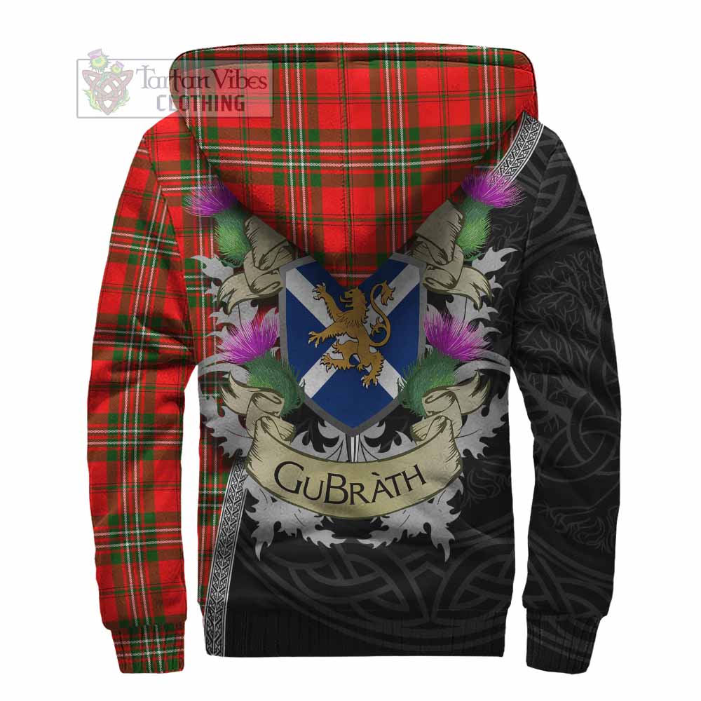 Tartan Vibes Clothing Langlands Tartan Family Crest Sherpa Hoodie Lion Rampant Royal Thistle Shield Celtic Inspired