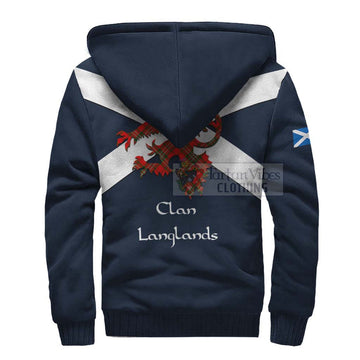 Langlands Tartan Lion Rampant Sherpa Hoodie Proudly Display Your Heritage with Alba Gu Brath and Clan Name