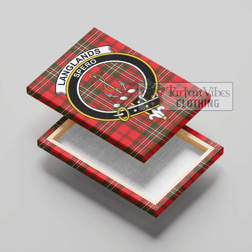 Langlands Tartan Canvas Print Wall Art with Family Crest - Tartan Vibes Clothing