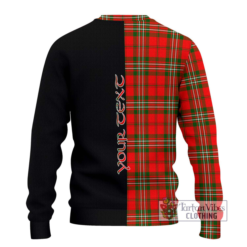 Langlands Tartan Knitted Sweater with Family Crest and Half Of Me Style - Tartanvibesclothing Shop