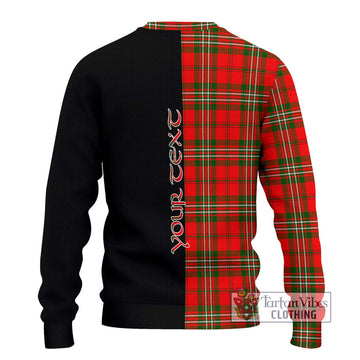 Langlands Tartan Knitted Sweater with Family Crest and Half Of Me Style - Tartanvibesclothing Shop