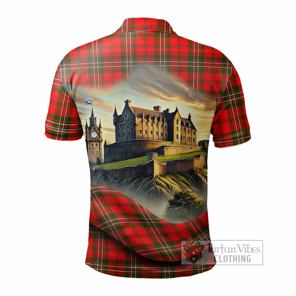 Tartan Vibes Clothing Langlands Tartan Family Crest Polo Shirt with Scottish Ancient Castle Stype