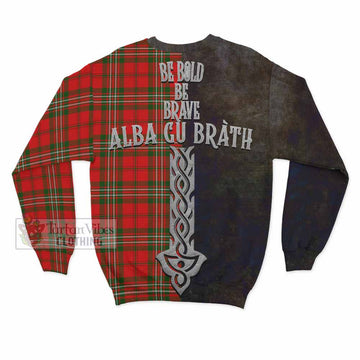 Langlands Tartan Family Crest Sweatshirt Alba Gu Brath Be Brave Lion Ancient Style