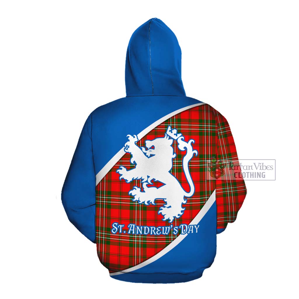 Tartan Vibes Clothing Langlands Family Crest Tartan Cotton Hoodie Celebrate Saint Andrew's Day in Style