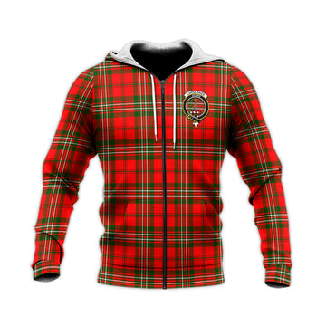 Langlands Tartan Knitted Hoodie with Family Crest