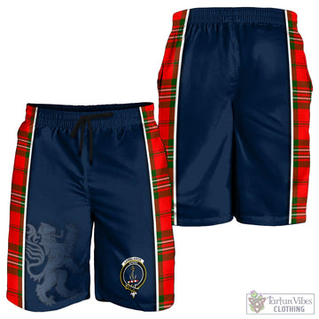 Langlands Tartan Men's Shorts with Family Crest and Lion Rampant Vibes Sport Style